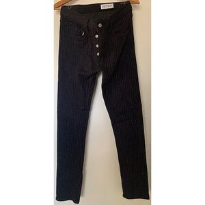 Gustin Mens Black Pinstripe Rainbow Nep 5 Pocket Pants (size 32" waist Slim Fit)